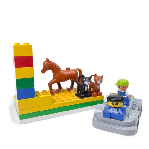 Small Lego Duplo Lot Figures Animals Bricks Cat Square Body Figure Horse Car