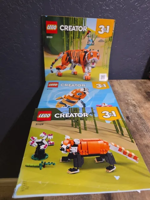 Lego 31129 Majestic Tiger Creator 3 in 1 Instruction Manuals Red Panda Koi Fish