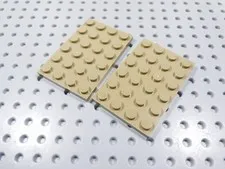LEGO Lot of 2 Dark Tan 4x6 Plates BR
