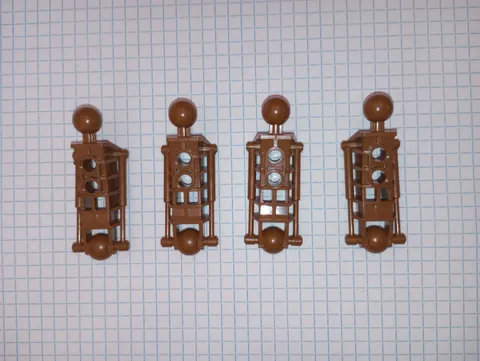 4 Lego 47297 Light Brown Bionicle Lower Leg Section Toa Metru type Genuine Rtrd