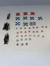 Vintage LEGO Pirates Flag Lot – 29 Small Flags, 10 Large Flags, ~30 Flagpoles