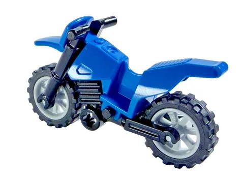 LEGO DIRT BIKE 🔥 Blue Motorcycle 🔥 Gray Rims/Black Handlebars 🔥 For Minifigs