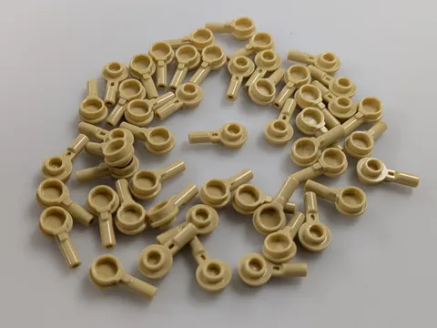 Lego Lot  x50 Tan Bar 1L with 1 x 1 Round Plate with Hollow Stud # 32828 Bulk
