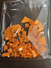 Lego Lot 3oz Orange Brick Round Square Rectangle Misc Sizes