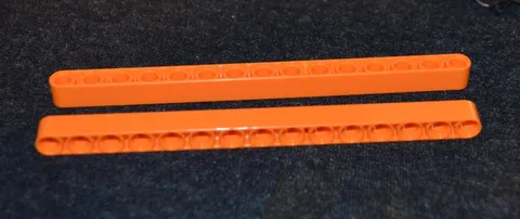 (2) #15 Orange Thick Oval Technic Beam w/ 11-holes Bricks - NEW Lego Parts ~