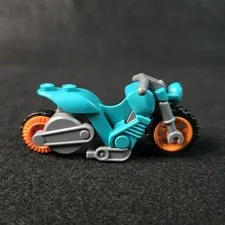 1x lego Motorcycle Flywheel Stuntz Turquoise Grey Wheels Orange 60310
