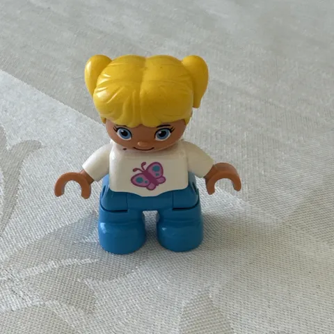 Duplo Lego My First Food Truck Blonde Girl With Butterfly On Shirt Blue Pants