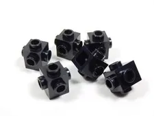 LEGO Lot of 6 Black 1x1 Bricks w/ Studs on All Sides S4