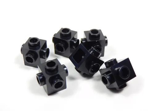 LEGO Lot of 6 Black 1x1 Bricks w/ Studs on All Sides S4