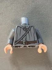 LEGO - Minifig, Torso - Cloak with Rope and Belt Pattern (Gandalf) - Dark Gray