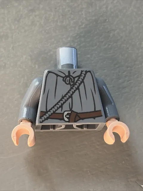 LEGO - Minifig, Torso - Cloak with Rope and Belt Pattern (Gandalf) - Dark Gray