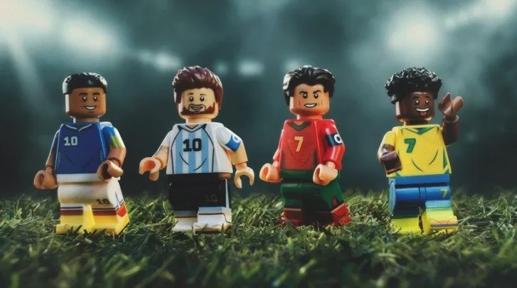Lego World Cup Lionel Messi Cristiano Ronaldo Kylian Mbappe Vini Jr. Minifigures