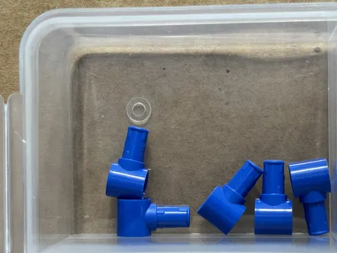 LEGO Parts - Blue Technic, Pin Friction Ridges and Pin Hole - No 15100 - QTY 5