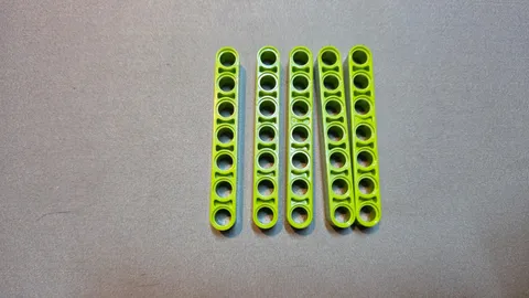 LEGO Technic 5x 32524 Liftarm / 1x7 Lifting Arm Lot - Lime [NEW]
