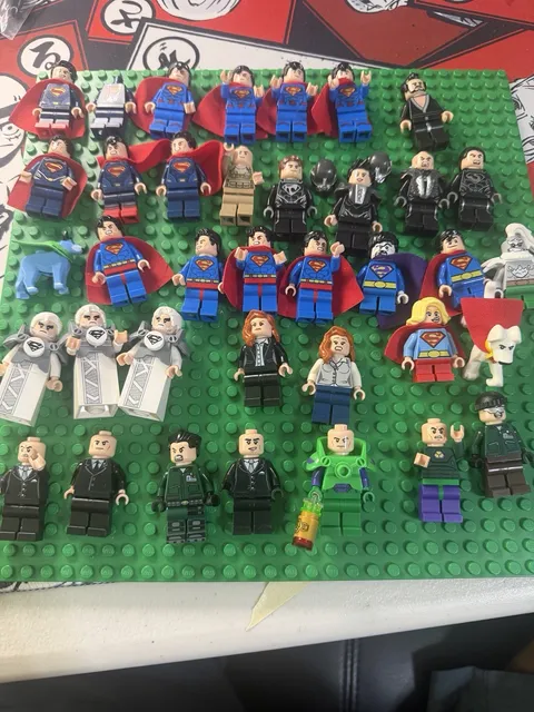 Massive Lego Superman Minifigure Lot Of 37 Superman Lex Luthor Lois Lane Zod