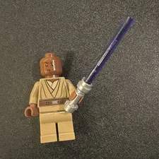Lego Mace Windu Minifigure with Light Saber from Palpatines Arrest (unique)