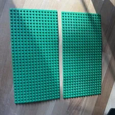 LEGO 16x32 Green Baseplate Lot - 2 Thin 16 x 32 Classic Base Plates Grass Land