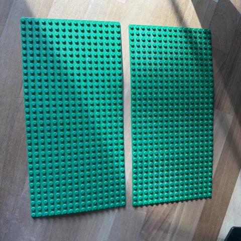 LEGO 16x32 Green Baseplate Lot - 2 Thin 16 x 32 Classic Base Plates Grass Land