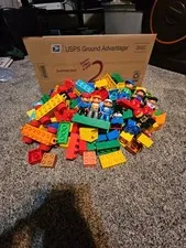 2 - LEGO Duplo Bulk Lot 200 Pieces with 2 Train Cars and 10 People Figures
