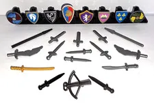 Lego Castle Lord of the Rings Vikings Minifigures Shield Swords Weapons Bundle
