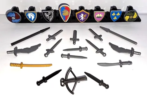 Lego Castle Lord of the Rings Vikings Minifigures Shield Swords Weapons Bundle