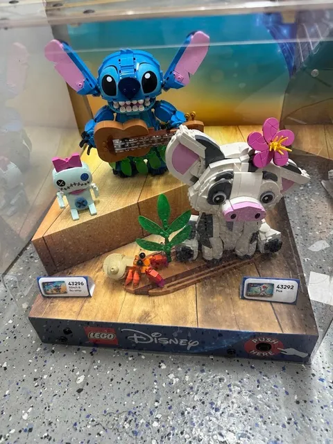 LEGO Disney Stitch, Pua From Moana Display Sold As Pictured 43296 43292