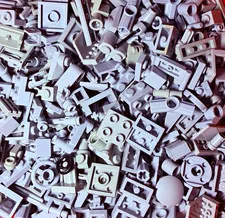 LEGO 1/2lb Light Grey Small Mixed Bricks and Pieces *CLEAN*
