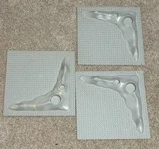 Vintage 3 LEGO Base Plate – Lunar Space Crater Moon Raised Gray 32x32 pegs
