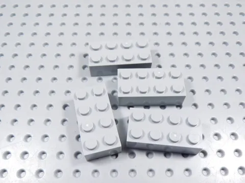 LEGO Lot of 4 Light Bluish Gray 2x4 Bricks BD