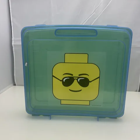 LEGO IRIS 1 tote storage bin Building Block Minifigure head logo baseplate lot