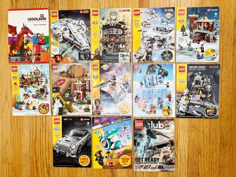 Lot 12 LEGO Catalogs 2014-2019 plus LEGOLAND California Catalog