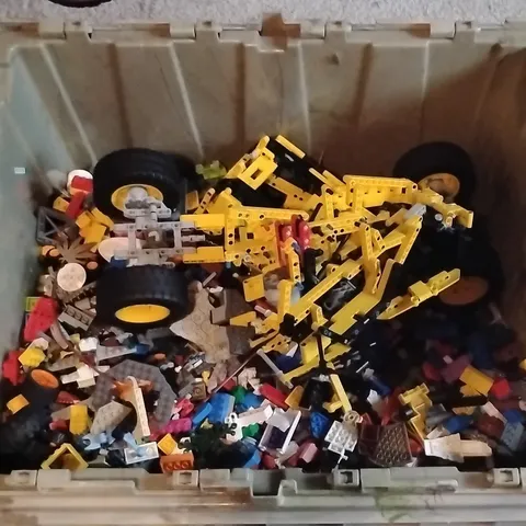 LEGO Technic Bulk Lot Mixed Bricks Parts w/ Wheels, Manuals, Box Multicolor