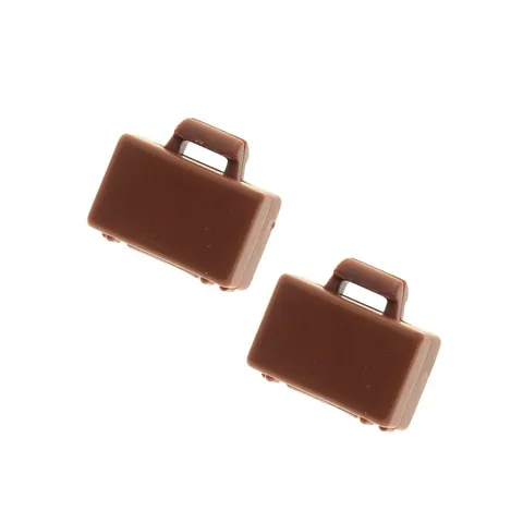 2x LEGO Red Brown Suitcase Carrying Case Luggage Figure Accessory 75955
