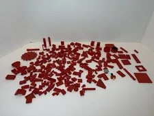 LEGO Mixed Bricks and Pieces Lot Of Over 220 Pieces Shades Of Red
