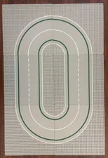 SIX (6) VINTAGE LEGO 32 X 32 CURVED AND STRAIGHT ROAD PLATES