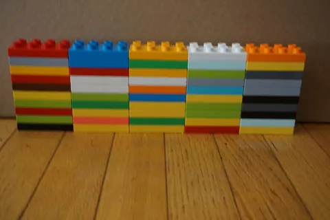 Lot of 50 Lego Duplo 2 x 4 Flat Brick Block Baseplates Various Colors Lot A2