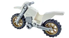 LEGO DIRT BIKE 🔥 White Motorcycle 🔥 Gold Rims/Gray Handlebars 🔥 For Minifigs