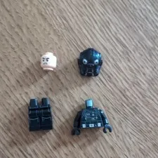 LEGO Minifigure Black Suit w/ Helmet Head Torso Legs & Armor, Plastic