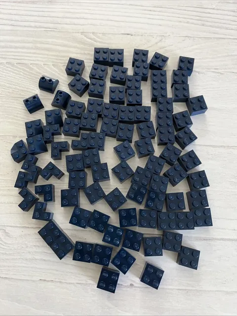 LEGO DARK BLUE LOT 90 PCS 2X2 BRICK VARIETY EARTH BLUE BUILDING PIECES