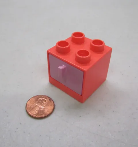 Lego Duplo Coral Cabinet w/ Pink Drawer For Dresser Cabinet Room House