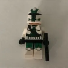 LEGO Clone Trooper Minifigure White & Green with Blaster - Plastic Figure