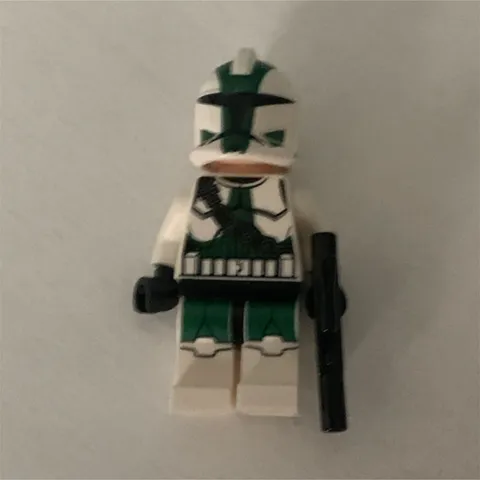 LEGO Clone Trooper Minifigure White & Green with Blaster - Plastic Figure