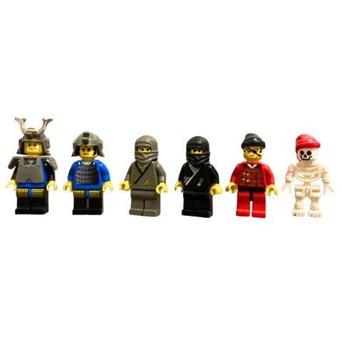 LEGO Shogun's Castle 6093 Minifigure Lot x6 – Samurai, Ninjas, Skeleton