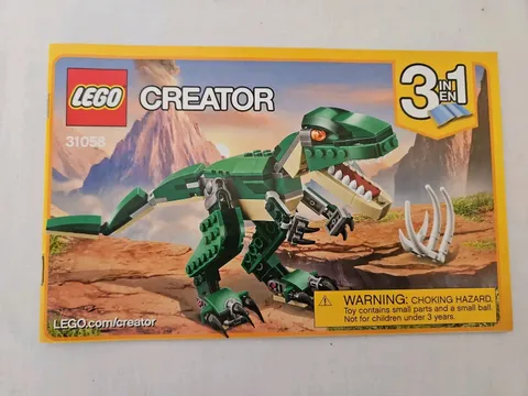 LEGO 31058 Creator 3-in-1 Mighty Dinosaur T-Rex Instruction Manual.