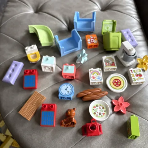 Lego Duplo Lot - Unique Blocks Parts Accessories FLOWERS Toilet Mixer Food Bear