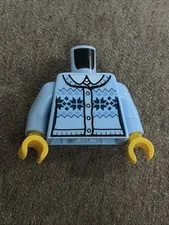 LEGO FEMALE TORSO W/ LIGHT BLUE FAIR ISLE SWEATER Minifigure Body Part