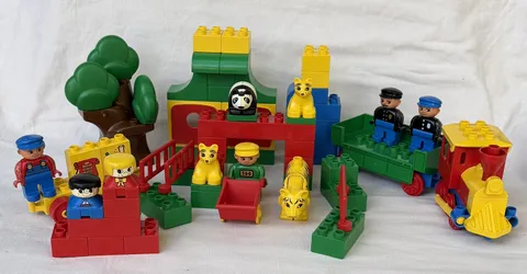 LEGO DUPLO 90s Train Zoo Tiger Cub Panda Animals Figures Bricks Bulk Lot vintage