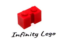 10 LEGO Red Modified Brick 1 x 2 with Groove (4216) - 10 Pieces