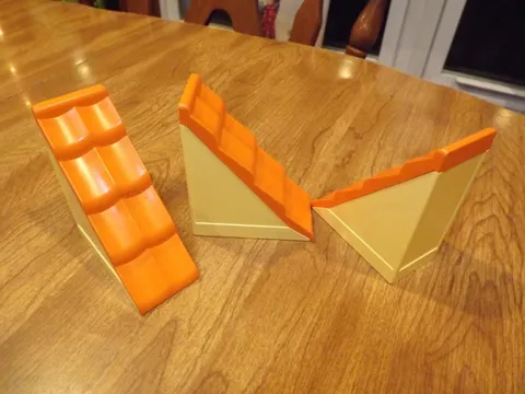 Lego Duplo Item Shingled Roof 2x4 1"x4" orange/yellow Lot of 3