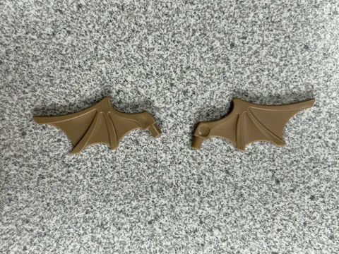 Lego 2 Dark Tan Minifigure Wings Webbed Parts